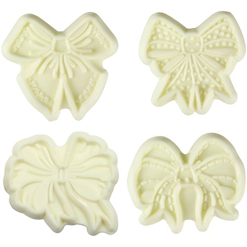 JEM Decorative Bow Cutters, Set of 4, White, 9 x 2 x 25 cm