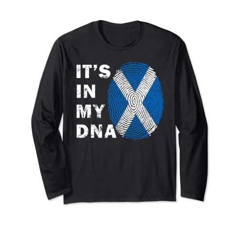 It's In My DNA - Camisa con la bandera de Escocia para hombre y mujer Manga Larga