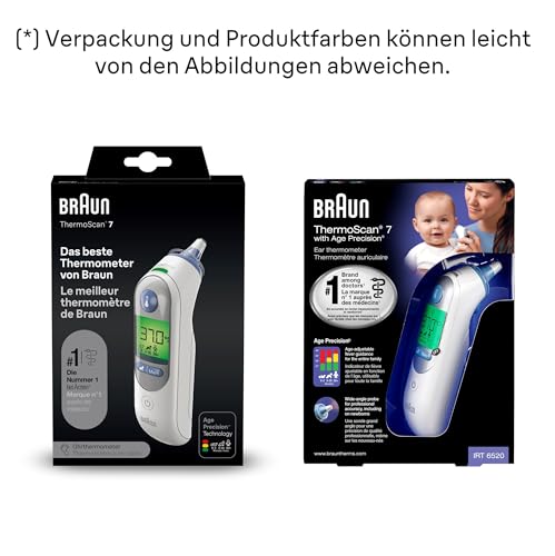 Braun ThermoScan 7 Ohrthermometer BRAIRT6520 | Age Precision Technologie | Farbcodiertes...
