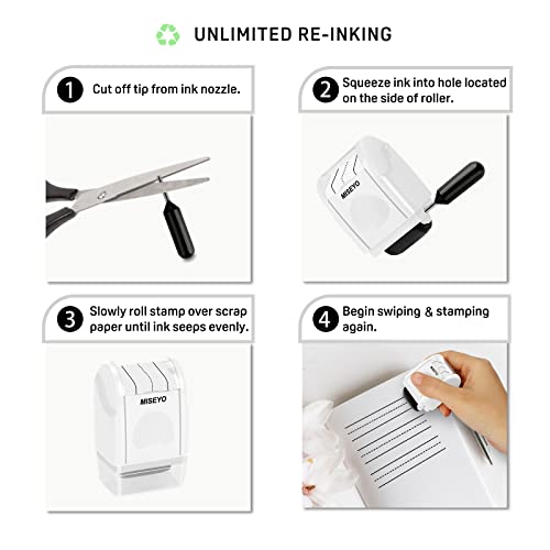 Image of Miseyo Self-Inking Dashed Handwriting Lines Practice Roller Stamp for Kids