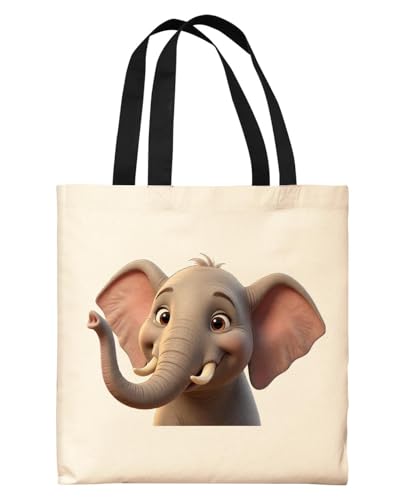 ThisWear Bolsa Tote pequeña de lona con diseño de animales del zoológico miniatura 1