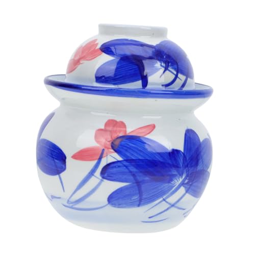 MAGICLULU Barattolo in Ceramica Per Conservazione Sigillato Capacità Contenitore Per Kimchi Cinese Multifunzione Vasetto Sottaceti e Condimenti Per Cucina Domestica e Ristoranti