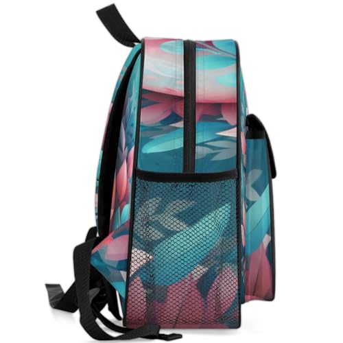 Sac à dos d'école pour enfants à motif feuilles de fleurs et œufs de Pâques - 5