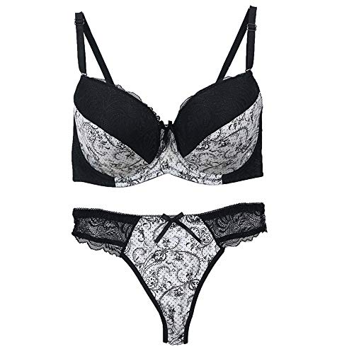 Ensemble soutien-gorge et culotte en dentelle blanche 42/95B aux finitions haute couture et nœud de satin