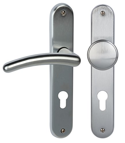 Alpertec haeusler-shop Franziska – LS ottone cromo satinato per casa porte di ingresso PZ DIN destra maniglia porta maniglia porta guarnizioni, 32966193