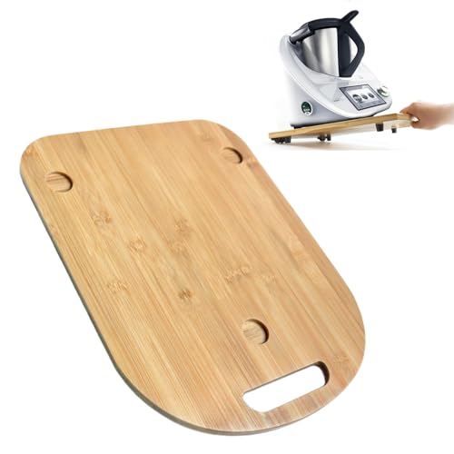 LHOEST Tabla deslizante para Thermomix TM5 TM6, tabla de ruedas para Thermomix TM6 TM5, accesorio para Thermomix, tabla deslizante con ruedas, tabla deslizante de madera para tabla Thermomix con