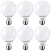G25 Globe led Bulb Dimmable 7W 60W Equiv, Vanity Style Warm White 2700K for Makeup, Pendant, Bathroom, Dressing Room Decorative Light, 3 YEAR WARRANTY, Pack of 6