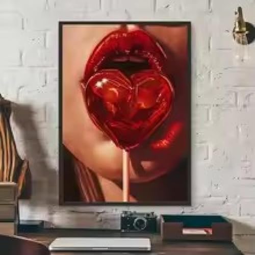 Peinture artistique lèvres rouges pour raviver un mur vide