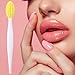 Winsyison 4pcs Silicone Lip Scrub Brush, Double-Sided Lip Exfoliator Brush for Dark Lips, Heart Shape Lip Scrubber Tool for Removing Dead Skin- Pink & Yellow & Blue & Green