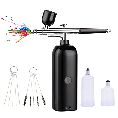 Tiqtak Tiqtak Cake Airbrush Kit With Compressor Cordless Enhancements Barber Spray Gun Portable Makeup Air Brush Machine Kit For Nail Art Model Coloring Tattoo (Black) #TOP4