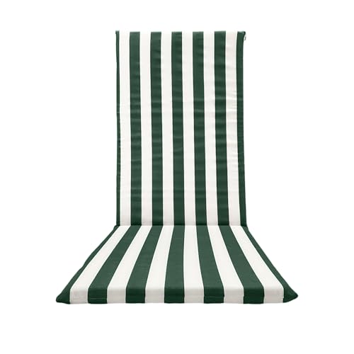 Il Tuo Artigiano Design Coussin pour chaise longue de mer rembourré 120 x 50 cm – Made in Italy – Matelas chaise longue dossier haut (blanc et vert)