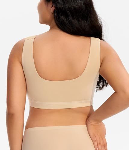 LANCS Wireless Front Closure Compression Bras for Women Post Surgery Mastectomy Everyday Bra with Adjustable Straps2