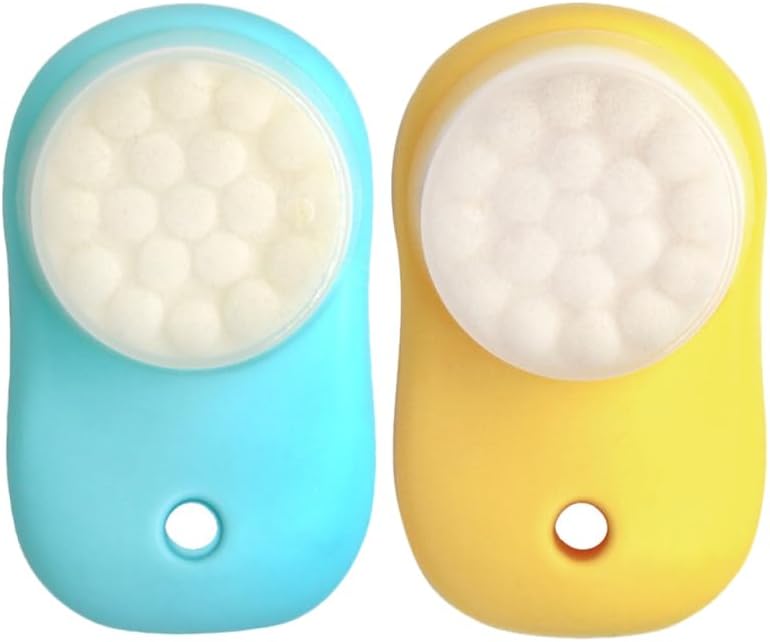 Beaupretty Double-Sided Facial Brush Manual Face Wash Brush for Women Soft Silicone Bristles Deep Pore Cleansing Gentle Exfoliating Skin Care Tool 3.14X1.77X1.77In