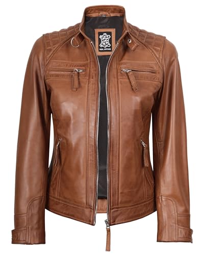 Image of Decrum Leather Jacket for Women - Real Lambskin Casual Leather Jackets Womens