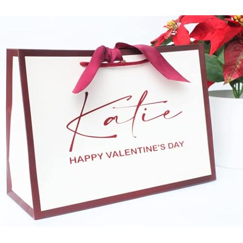 Personalised Valentine's Day Gift Bag with Name | Luxury Gift Bag for Birthday, Bridesmaid, Wedding, Valentine's Day, Anniversary Cover