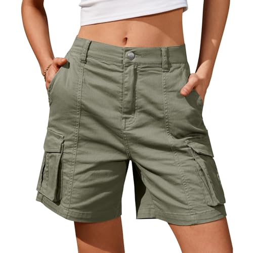 Generic - Short de Randonnée Cargo pour Femme Shorts Bermuda Été Léger et Imperméable à Séchage Rapide avec Poches Zippées pour Camping