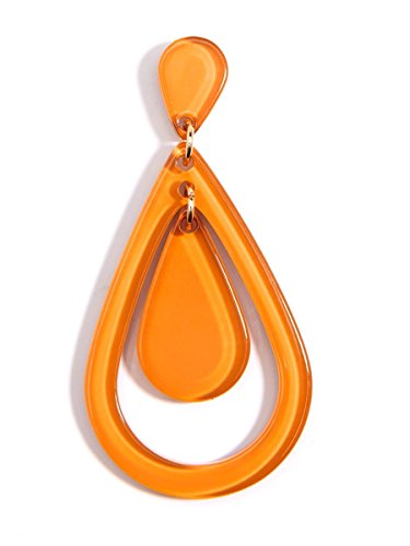 Zenzii Resin Teardrop Cutout Earring (Bright Orange) #TOP1