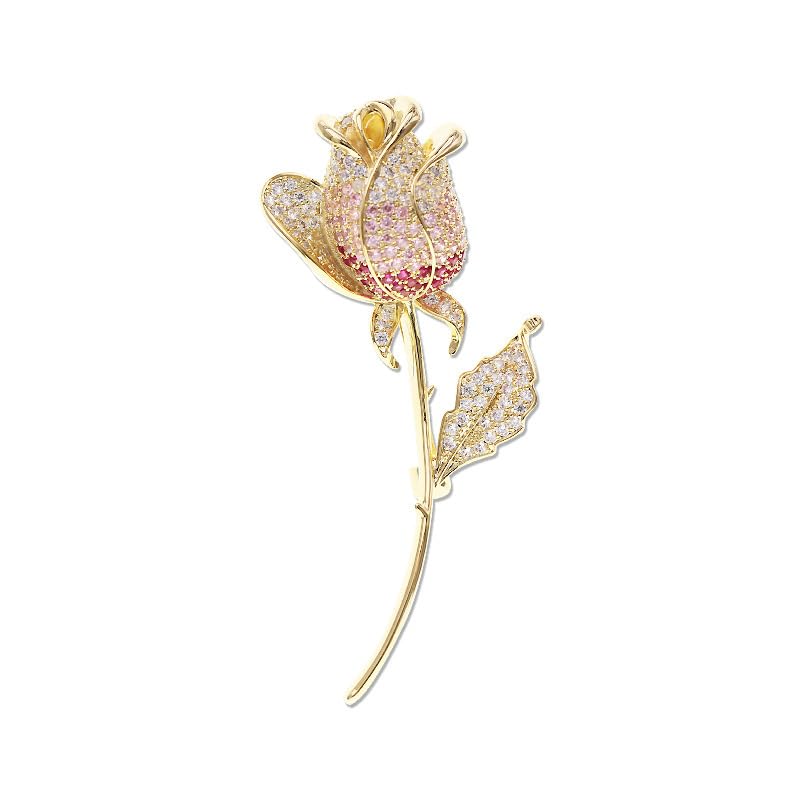 Broche de flor de tulipán francés con acabado premium para solapas de chaquetas