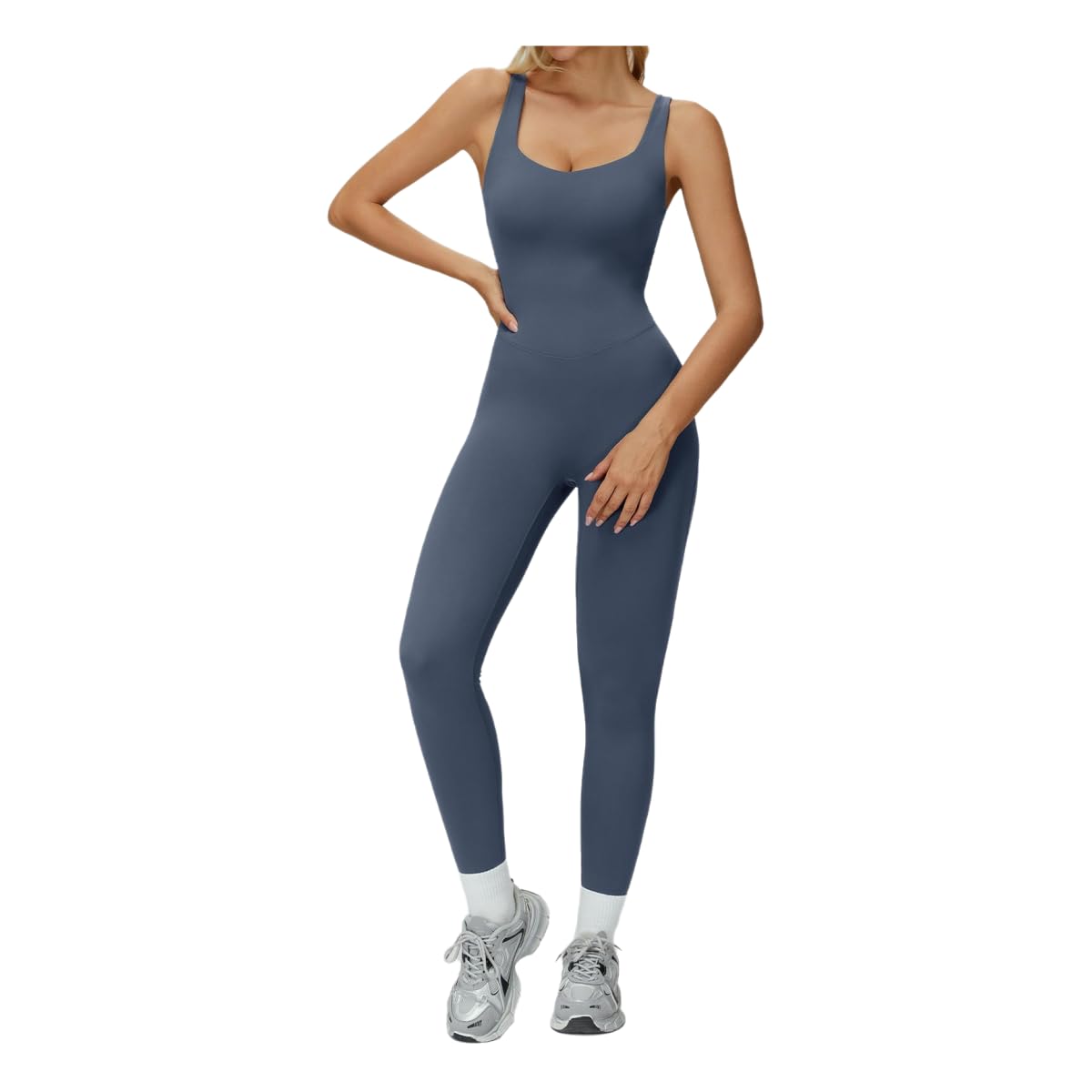 Traje una pieza cepillado de yoga azul XL: efecto moldeador y máxima suavidad térmica