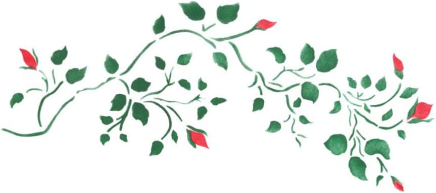 Designer Stencils Small Rosebud Vine Wall Stencil SKU #3487