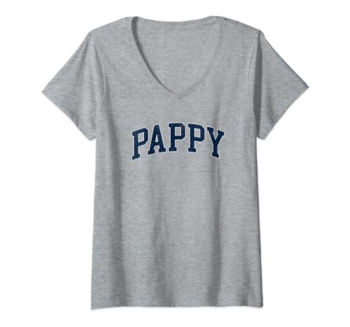 Mujer Pappy Vintage Classic Bold Font Pappy Birthday Grandpa Camiseta Cuello V