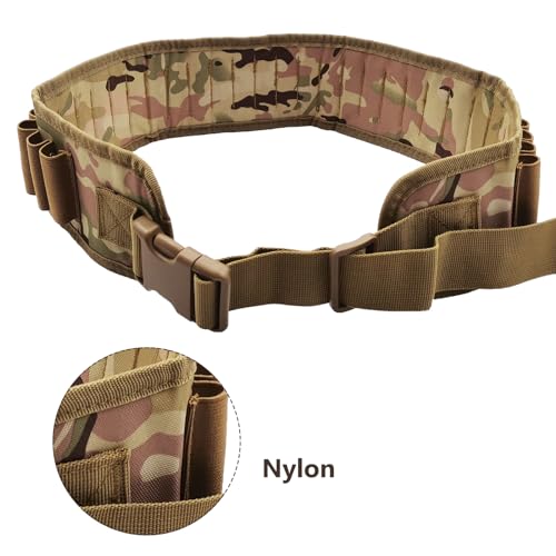 MFBJXC Professional Waterproof Shotshell Holder 30 Rounds Nylon Belt Case Ammo Gauge Adjustable Shotgun Rounds Shoulder Bandolier Shotgun Ammo Belt 12 16 Gauge-CP - Thumbnail 4