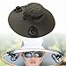 Lycpajk Wide Brim Sun Hat, Fisherman Hat, Bucket Cap with, Comfortable, Rechargeable, for Men and Women, Green
