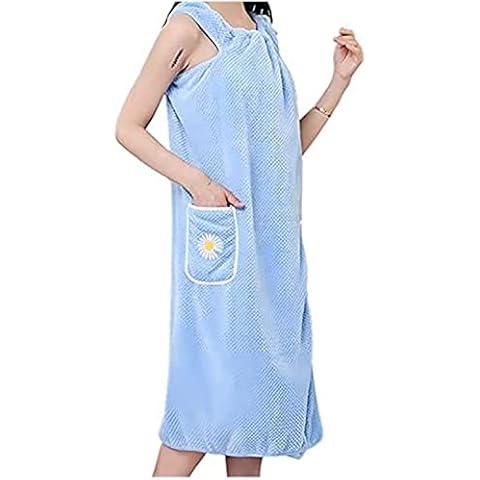 MKBK Quick Dry Absorb Water Wearable Bathrobes, Robely Wearable Towel Plus Size Towel Wraps for Women (Blue) Cover