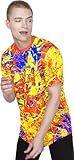aofmoka UV Nation Costume Halloween Party Glow Under Blacklight Lamps Shining Tee Cartoon Gallery Radiant Indian Festival Inspiration Colorful Expression Bold Ethnic Pop Flair Medium T-Shirt Men