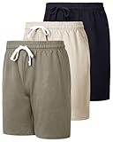 Real Essentials 3 Pack: Men's Cotton 9' French Terry Casual Lounge Sweat Shorts with Pockets, Set 6, M