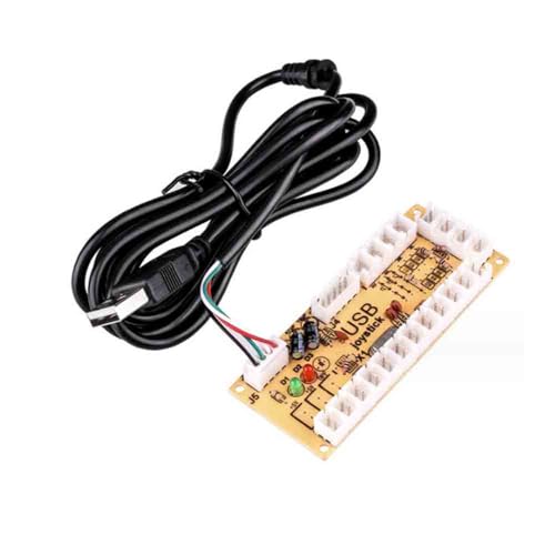 USB Arcade Joystick Placa de Circuito DIY Tablero PC Joystick Control Tarjeta Pequeña Chip Máquina de Lucha Consola de Juegos Joystick (Tablero con línea)