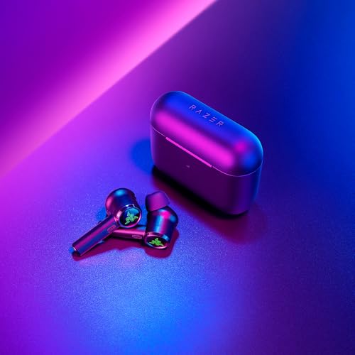 Razer Hammerhead True Wireless Pro - Ecouteurs sans Fil (Intra-Auriculaires, Certifiés THX, Réduction Active du Bruit ANC, Connexion à Faible Latence de 60ms) Noir