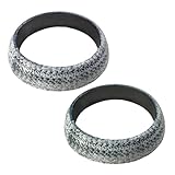 ZNDAW 2PCS ID 48mm Car Exhaust Gasket, High Grade Graphite Flange Gasket Seal Muffler Ring for Piping Connection, Leakproof Manifold Exhaust Donut Gaskets Replacement for SUV Truck RV
