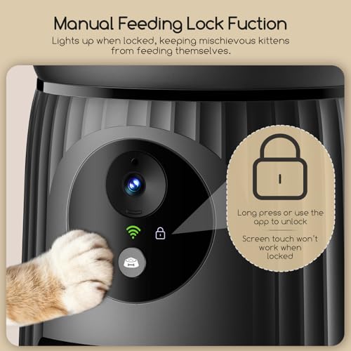 Faroro Automatic Cat Feeder with Camera, 1080P HD Video with Night Vision, 5G WiFi Automatic Dog Feeder with APP Control, 2-Way Audio, Blockage Sensor for Cats or Small Dogs, 4L (Black) by faroro - Image 6