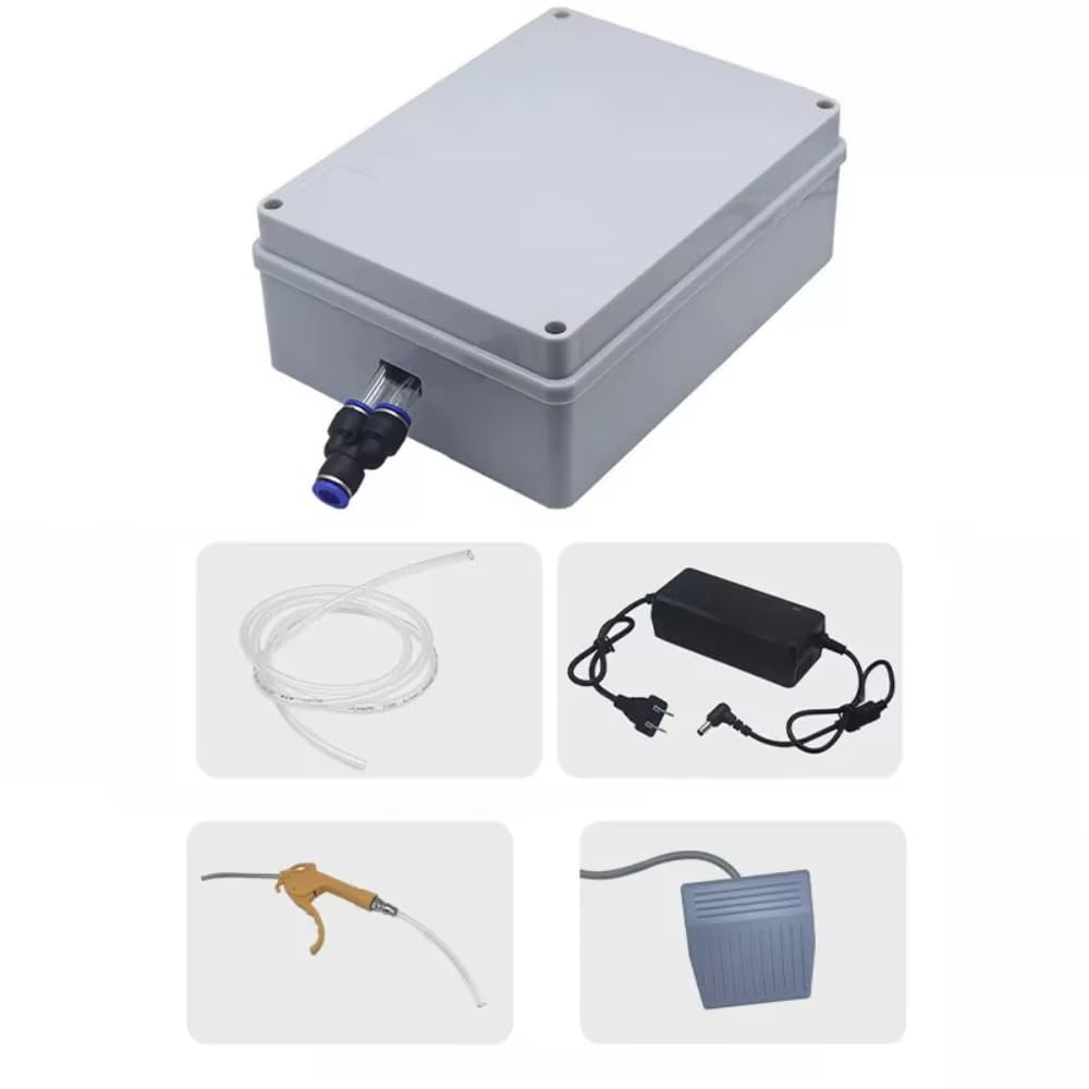 Zestaw elektrycznej pompy powietrza z podwójnym silnikiem 150 KPA 62 l/pojemnik z przełącznikiem nożnym i pistoletem do pompowania