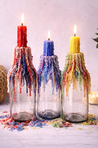 Funny Guy Mugs Drip Candles – 24 Pack Black Dripping Wax Candles, 6.5” Unscented Tapers for Bottle Drip Décor & Statement Centerpiece - Image 3