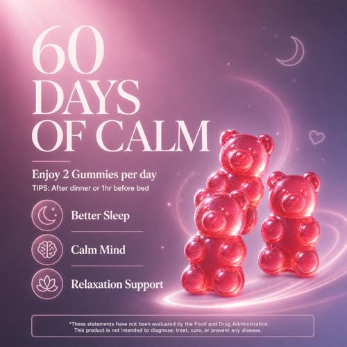 Image of Magnesium Glycinate Gummies 1000mg, High Absorption Sugar Free Magnesium & Malate, Calcium, Potassium, CoQ10, Vitamin B6 & D3 Supplement - Supports Sleep, Muscle, Bone, Memory & Focus - 120 Count