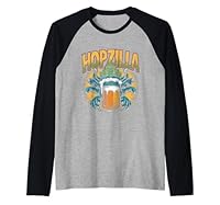 Hopzilla IPA Beer Monster Lustiges Bier Trinken Raglan