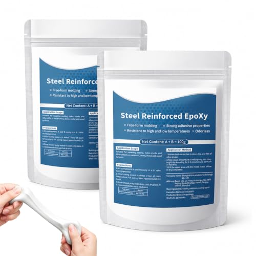 2 Pcs Epoxy Putty Fast Repair Clay, 2-Part Repair Filler Putty,Steel Reinforced Epoxy Putty for Metal Wood Ceramic Stone Tile and Plastic, Filling Cracks Holes and Surface Repairs