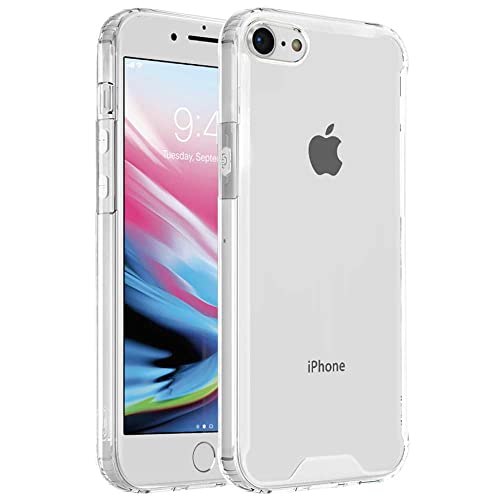 Image of WOW IMAGINE Ultra-Hybrid Crystal Clear Back Case Cover for Apple iPhone 7 / iPhone 8 | Hard Back | Slim Fit Shockproof Design | Camera Protection Bump | Back Cover Case (PC,TPU | Transparent)