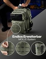 RUGSAK ALPHA | Taktischer Rucksack [20-45L] Wasserdicht & EXTREM Robust | Militär Survival Backpack | für Outdoor Arbeit Wandern Camping und Gym | Molle Reiserucksack Herren & Damen (Steel Gray) – Ansicht 7