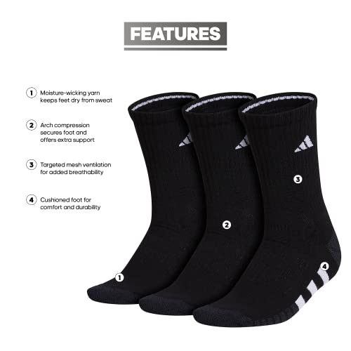 Image of adidas Cushioned Crew Socks 3-Pairs Durable & Comfortable