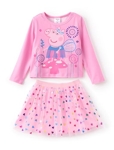 Image of Peppa Pig Toddler Girls Skirt Sets Top Shirt and Skirt for Birthday Party