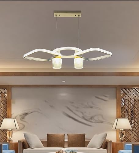 Image of Chandelier Light for Living Room Ceiling, Modern Hanging Light for Dining Table /Home Decoration, Jhumar /Jhoomer for Hall Ceiling (Cool, Warm and Natural White)