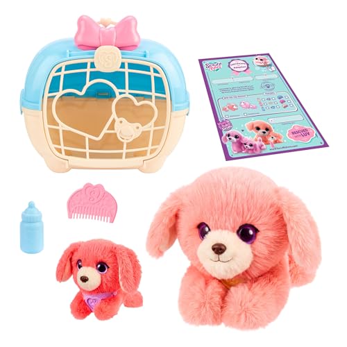 ScruffaLuvs Mom & Baby Scruffs - Retriever - Plush Toys Wash to Reveal a Retriever Family 1 in 10 chance to find twins. 4 Accessories & 25cm Deluxe Pet Carrier Nurture Care & Play Gift for Kids