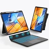 【新モデル・横/縦対応】iPad Air 13インチ キーボード ケース M3/M2対応 iPad Pro 12.9 キーボード 高精度トラックパッド付き 3台デバイス切替 バックライト付き 横/縦置き ipad pro 12.9 第6/5/4/3世代 キーボード付きケース 軽量 薄型 分離式 多角度調整 pencil収納 Type-C充電式 日本語取扱説明書付き (黒)