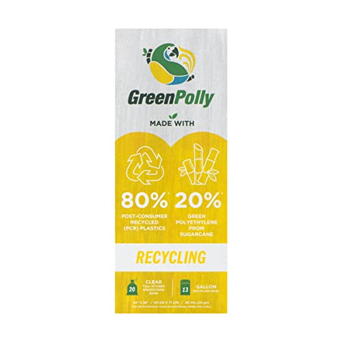 Greenpolly Clear Recycling Bags, 13 Gallon, 240 Count #TOP5