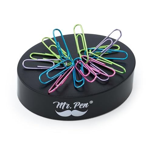Mr. Pen- Magnetic Desk Toy With Colored and Silver Paper Clips (100 Pieces), Desk Toys, Desk Decor, Desk Accessories, Paperweight, Cute Office Supplies, Paper Clips Holder, Paper Clip Dispenser