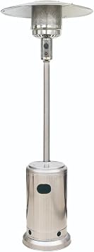 EventStable Titan Series Patio Outdoor Heater | Stainless Steel Portable Propane Heater | 87in Tall Standing Heat Lamp with Wheels and Cover for Garden Party - 41,000 BTU