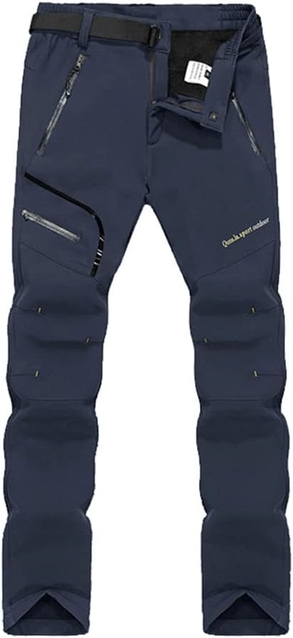 ウィンタートレッキングパンツ | アウトドアブランド ファイントラック 男性冬インナーフリースソフトシェルハイキングパンツトレッキングアウトドアスポーツサーマルスキーパンツ Men Blue 6xl
